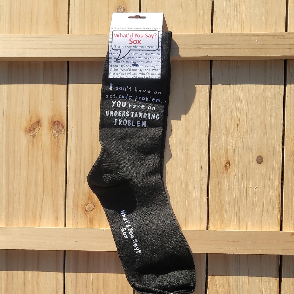 NWT Foozy's Unisex What'd You Say? Sox Black Casual Socks